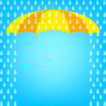 banner frame rain fall and umbrella background, banner rainy season for advertising sale off, monsoon banner template frame for offer discount ad, cute rainy season template for summer sale copy space vector