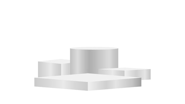 luxury 3d pedestal silver on white background, silver pedestal circle box for cosmetics product display, silver podium stage show for deluxe victory position, ellipse pedestal of product placement vector