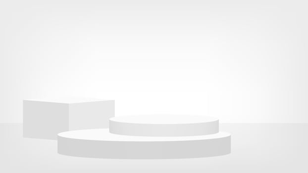 stage pedestal award 3d white grey, podium stage show for victory champion position, pedestal ellipse box for cosmetics product display show, circle stand modern for products show vector