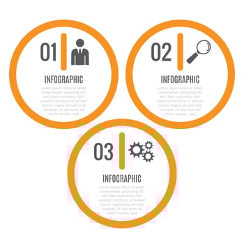 Presentation 3 step template infographic business chart list design vector