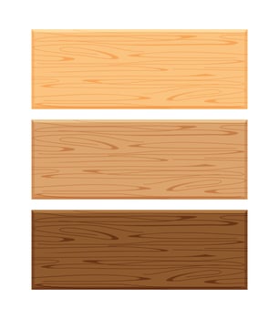 wood board isolated on white, planks wood brown various types horizontal, empty wooden plank board for copy space, plank light brown and a dark brown set vector