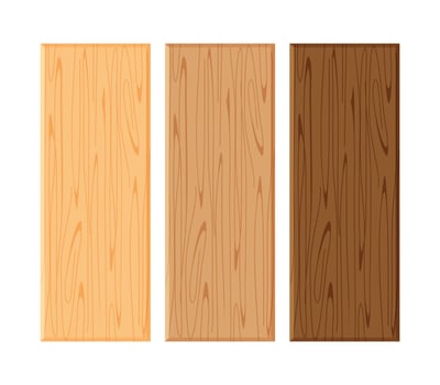 wood board isolated on white background, planks wood brown various types horizontal, empty wooden plank board for copy space, plank light brown and dark brown set vector