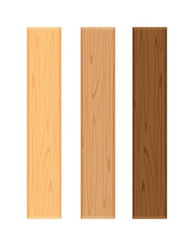 wood board isolated on white background, vertical plank, planks wood brown various types horizontal, empty wooden plank board for sign decoration, plank light brown and dark brown set vector