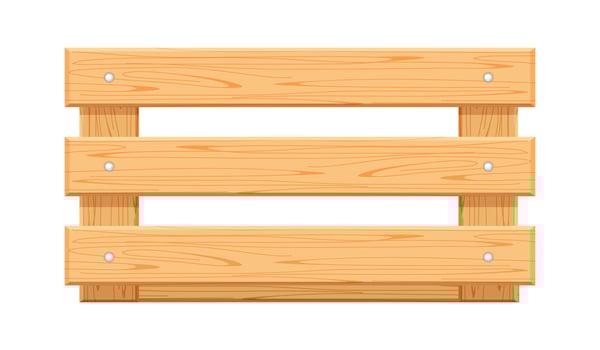 wooden crate box isolated on white, empty boxes wood for crate storage, front view container crate wood retro for transportation, wooden crates shelf pallet of vegetable fruit rustic farm and vintage vector