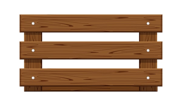 wooden crate box isolated on white, empty boxes wood for crate storage, front view container crate wood retro for transportation, wooden crates shelf pallet of vegetable fruit rustic farm vector
