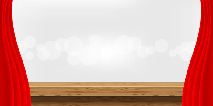 empty wood table and luxury red curtains for advertise product display, wooden top table decoration with curtain red, wood plank board space for banner copy space text, tabletop front view vector
