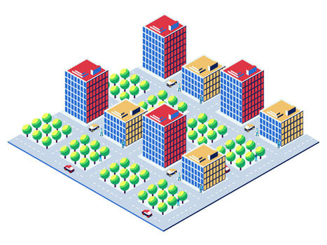 Isometric city street vector