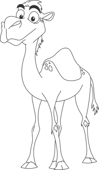 A cartoon camel with a playful expression png