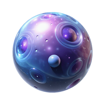 magnificent acclaimed A floating, translucent orb filled with swirling galaxies, emitting a soft ethereal glow, with volumetric lighting, in a cosmic horror style png