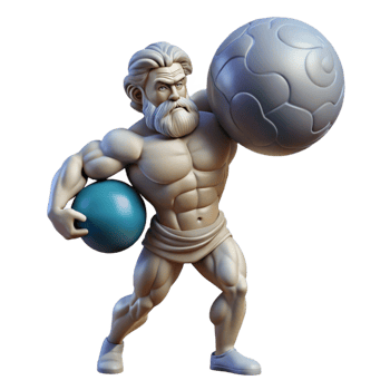 elegant inspired A stoic Atlas bearing the weight of the world on his shoulders, muscles straining, dramatic lighting, Baroque style, png