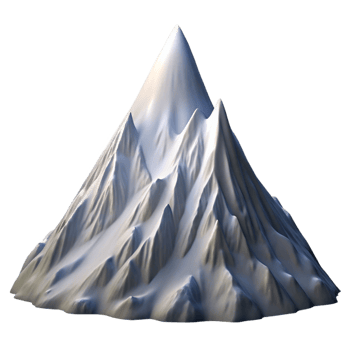 exquisite distinguished A majestic mountain peak, covered in snow, dramatic lighting, realistic style, png