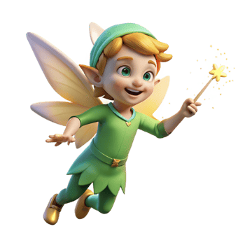 serene calm coastal A whimsical depiction of a mischievous pixie sprinkling fairy dust, creating glowing trails in a twilight forest. Children s book illustration style genuine png