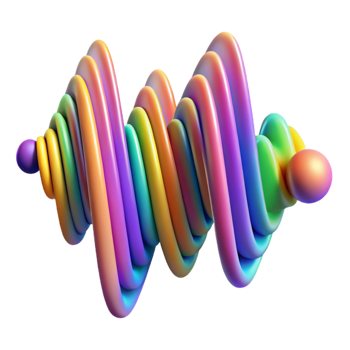 gorgeous notable An abstract representation of sound waves, visualized as pulsating, colorful lines, with dynamic lighting png