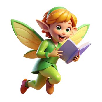 impressive calm minimalist A playful pixie flitting through a sunlit forest, vibrant colors, children s book illustration style ultra HD png