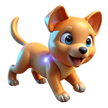 beautiful industrial A playful puppy chasing its tail, bright, playful lighting, cute and energetic style elite png