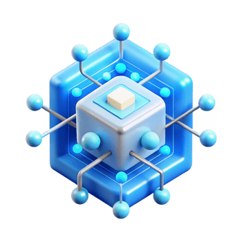 gorgeous quintessential A quantum computer processing complex algorithms, represented by glowing lines and nodes, bathed in soft blue light, in an abstract, minimalist style png
