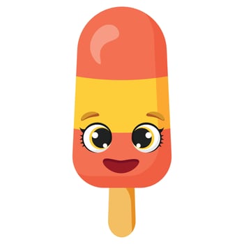 Happy orange yellow ice cream vector