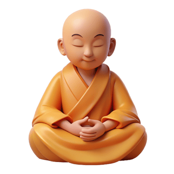 mesmerizing coveted Portrait of a serene monk in meditation, soft, even lighting, Buddhist art style png
