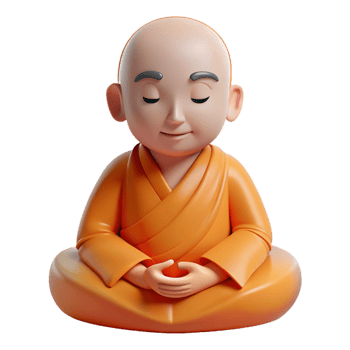 captivating peaceful artistic Portrait of a serene monk in meditation, soft, even lighting, Buddhist art style crisp png