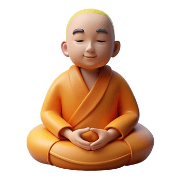 stunning coastal Portrait of a serene monk meditating in a peaceful garden. Soft, zen lighting. Spiritual art style original png