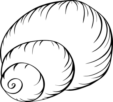 Snail sea shell beach graphic line ink icon . snail sea shell beach sign. isolated contour symbol black illustration for package, kitchen design, fabric and textile. vector
