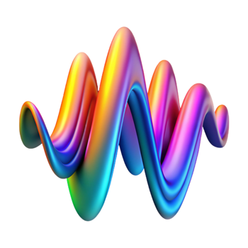 ethereal beautiful An abstract representation of sound waves in vibrant, gradient colors, illuminated by a pulsating, rhythmic light. Psychedelic style flawless png