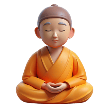 signature victorian Portrait of a serene monk in meditation, soft, even lighting, Buddhist art style professional png