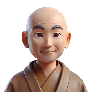 extraordinary harmonious surreal Portrait of a serene monk with a peaceful expression and shaved head, wearing simple robes, lit by soft natural light, spiritual art style impeccable png
