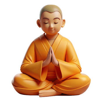 striking victorian Portrait of a serene monk in saffron robes, meditating peacefully, lit by soft morning light, in a spiritual style impeccable png