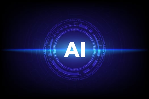 A hi tech Artificial Intelligence symbolizes cyber security, blending futuristic design with advanced technology vector