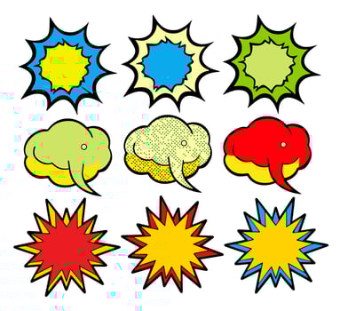 Comic speech bubbles big set vector