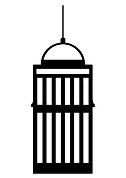 A black and white illustration of a building with a dome vector