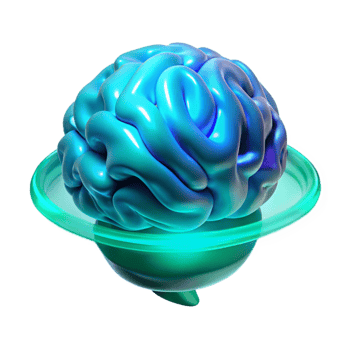 dazzling ethereal urban A holographic projection of a human brain, rotating slowly, pulsing with energy, cool blue and green lighting, scientific illustration style 4K png