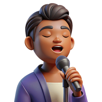 spectacular surreal Portrait of a soulful singer with a microphone, closed eyes, and a passionate expression, lit by a single spotlight, in a concert photography style ultra HD png