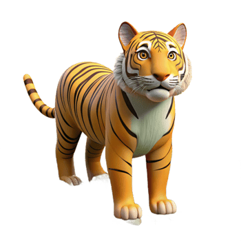 calm vibrant A fierce Bengal tiger stalking through the jungle, dappled sunlight, realistic rendering crisp png