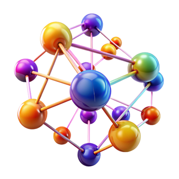 dramatic energetic geometric A network of interconnected nodes pulsating with energy, vibrant colors flowing between them, abstract art style high quality png
