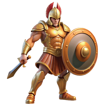 timeless vintage A powerful Ares, the Greek god of war, clad in bronze armor, wielding a sword and shield, amidst a chaotic battlefield. Realism style genuine png