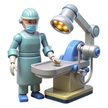 elegant dynamic bohemian A robotic surgeon performing a delicate operation, sterile lighting, medical style ultra HD png