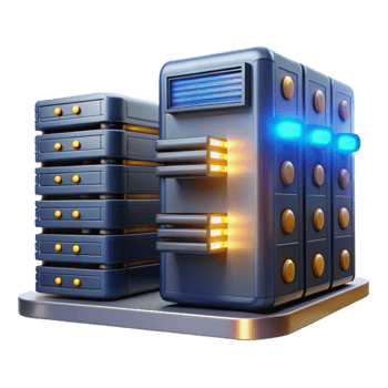 whimsical splendid A server room filled with blinking lights and humming machinery, long exposure capturing the movement of data, industrial style authentic png