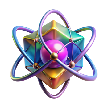 standout urban A quantum computer core, glowing with multicolored energy, complex geometric shapes, abstract art style fine detail png