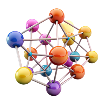 bold captivating A network of interconnected nodes pulsing with data, forming a complex web, lit by dynamic, shifting colors, in an abstract, data visualization style premium png