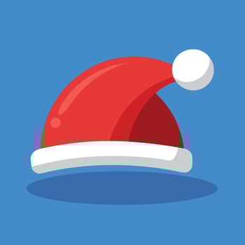 Cartoon Santa Hat Isolated Blue Background vector
