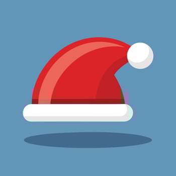 Minimalist Santa Hat Isolated Image vector