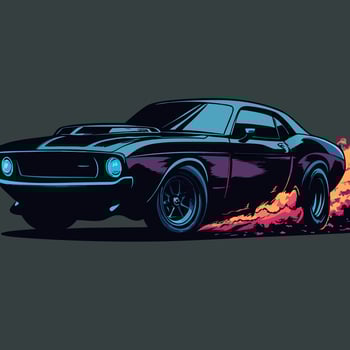 Muscle Car Burning Rubber vector