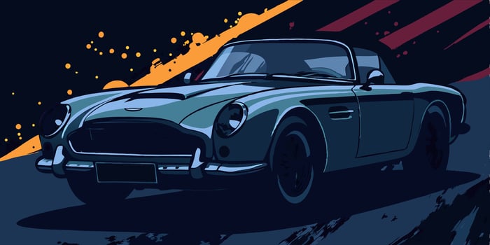 Classic Vintage Car, Aston Martin DB5 vector