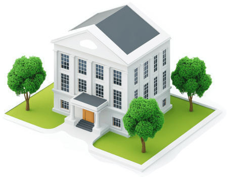 Three-dimensional model of a classic courthouse building. png