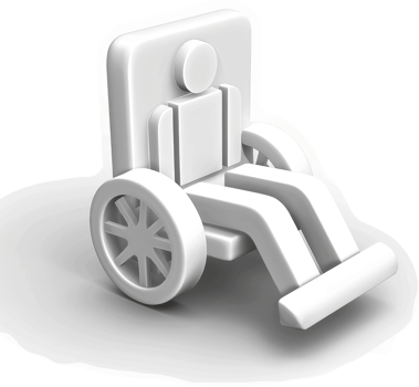 Simplified graphic depiction of a person in a wheelchair. png