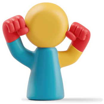 A cartoon figure with hands covering ears, symbolizing ignoring noise. png