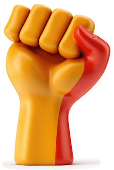 A clenched fist, representing protest and resistance. png