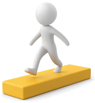 3d model of a person walking on a yellow platform. png